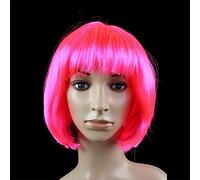 GJBXP Postiches Partie Boule Perruque Cheveux Ensemble Étudiant BOBO Cheveux Non-Mainstream Vague Tête Cosplay Rose