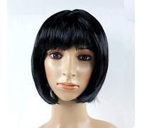 GJBXP Postiches Partie Boule Perruque Cheveux Ensemble Étudiant BOBO Cheveux Non-Mainstream Vague Tête Cosplay Noir