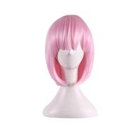 GJBXP Re: La vie dans un monde différent Anime Bleu Rose Perruque Bob Pour Femmes Synthétique Cheveux Costume Halloween Cosplay Perruque + Perruque Cap Rose