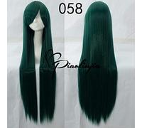 GJBXP Rose Net 100 cm Longue Ligne Droite Anime Cosplay Perruque Costume Synthétique Cheveux Bleu Orange Pourpre Gris Bleu Argent Blanc Femme Perruques + Casquette 030