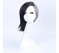 GJBXP Tokyo Ghoul Hommes Et Femmes Cosplay Perruque Synthétique Uta Mask Maker Noir Argent Gris Costume De Halloween Anime Cheveux Complet Perruques homme court