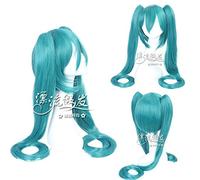 GJBXP Vocaloid Hatsune Miku Perruque Queues de cheval Black Rock Shooter Senbon Zakura Cosplay Perruque Cheveux Longs Bleu Vert Noir Rose Argent Perruques 23