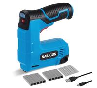 GJCrafts Agrafeuse électrique 2 en 1 lithium-ion, batterie 3,7 V avec agrafes et clous, chargeur USB, réparations de matériaux, menuiserie et bricolage