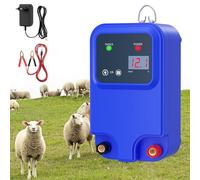 GJCrafts Cloture Electrique écran LCD, Cloture Electrique pour Animaux Portée de 10KM pour repousser les animaux sauvages, puissance de sortie de 1.5 joules à 10,5KV, pour repousser les prédateurs