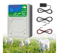 GJCrafts cloture electrique écran LCD, Cloture electrique pour animaux Portée de 10KM pour repousser les animaux sauvages, puissance de sortie de 2-3 joules à 13KV, pour repousser les prédateurs