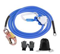 GJCrafts Flip Line Kits avec noyau de câble en acier, lanière en acier avec mousqueton à triple fermeture, cordon d'escalade réglable, pour arbres, arboriculteurs, anti-chute (12mm*2.4m)