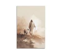 GJDYMX Poster chrétien sur toile représentant le Christ et le mouton perdu (50 x 75 cm)