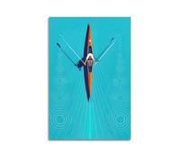 GJDYMX Poster de sport - Illustration créative - Impression sur toile - Aviron - Décoration murale moderne pour chambre à coucher - 60 x 90 cm