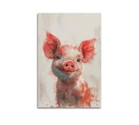 GJDYMX Poster décoratif sur toile avec petit cochon et image d'art moderne pour chambre à coucher (20 x 30 cm)