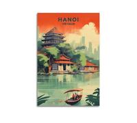 GJDYMX Poster décoratif sur toile de Hanoï au Vietnam - Style rétro - Décoration murale moderne pour chambre à coucher - 20 x 30 cm