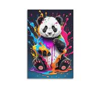 GJDYMX Poster décoratif sur toile de panda amusant et amusant pour chambre à coucher (40 x 60 cm)