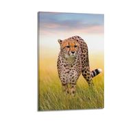 GJDYMX Poster décoratif sur toile et image d'art moderne pour chambre à coucher - Motif guépard - 20 x 30 cm