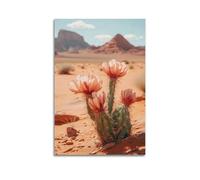 GJDYMX Poster décoratif sur toile, motif cactus du désert, affiche et image d'art moderne pour chambre à coucher (50 x 75 cm)