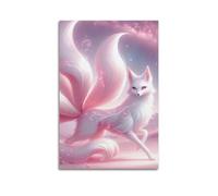 GJDYMX Poster décoratif sur toile représentant un renard à neuf queues timide, poster et image d'art moderne pour chambre à coucher (40 x 60 cm)