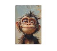 GJDYMX Poster décoratif sur toile représentant un singe coquin et amusant - Poster décoratif sur toile - Décoration murale moderne pour chambre à coucher - 30 x 45 cm