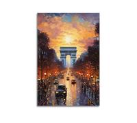 GJDYMX Poster mural décoratif sur toile de paysage Arc de Triomphe - Impression d'art moderne pour chambre à coucher - 20 x 30 cm
