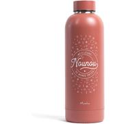 Gjfty-Bouteille Isotherme Cadeau Nounou - Meilleure Nounou Du Monde Entier - 500ml - Gourde Isotherme - Acier Inoxydable - Gourde Sport - Cadeau Personnalisé Nounou - Merci Nounou