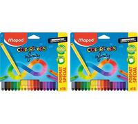 Gjfty-- Crayons De Couleur Color'peps Infinity - 100% Mine, 100% Utilisable - Zéro Déchet - Sans Taillage - Dure Très Longtemps - Forme Triangulaire Ergonomique - Pochette De 18 Crayons (Lot De 2)