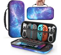 GJFTY-Étui pour Nintendo Switch 2 (2025), Housse Rigide de Protection avec 10 Cartouches de Jeux, Pochette de Transport Boîtier für Switch 2 2025 et Accessoires, Ciel Étoilé