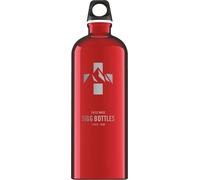 Gjfty-- Gourde Aluminium - Traveller Red Mountain - Certifiée Neutre En Co2 - Convient Aux Boissons Gazeuses - Étanche & Légère - Sans Bpa - Pour Sport, Camping, Randonnée - Rouge Montagne - 1l