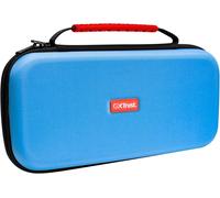 Gjfty-Gxtrust 1251b Pochette Pour Nintendo Switch 2, Étui Switch Avec Conception Antichoc, Poignée, Espace Pour 4 Joy-Cons, Housse Avec Pochette Pour Dragonnes Et 12 Jeux, Bleu