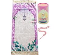 Gjfty-Ihvan Online Tapis De Prière Musulmane Pour Enfants - Cadeaux Islamiques - Janamaz Sajadah - Tapis Doux - Rose Et Blanc Kaaba