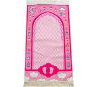 Gjfty-Ihvan Online Tapis De Prière Musulmane Pour Enfants, Tapis De Prière Islamique, Motif Janamaz Sajadah, Tapis Doux, Tapis De Prière De Voyage, Motif Rose 2