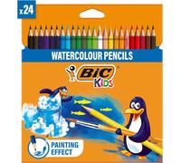 Gjfty-Kids Aquacouleur Crayons De Couleur Aquarellables (Effet Peinture) - Couleurs Assorties, Etui Carton De 24