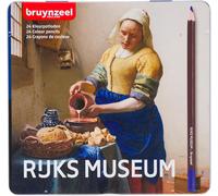 Gjfty-& Rijksmuseum Set De 24 Crayons De Couleur Professionnels Dans Une Boîte En Étain Pour Le Dessin Et Le Coloriage Johannes Vermeer