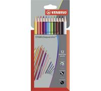 Gjfty-Stabilo Aquacolor Étui De 12 Crayons De Couleurs Aquarellables