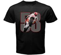 gjg New Rip Marco Simoncelli Super Sic Moto GP Rider Men's Black T-Shirt L