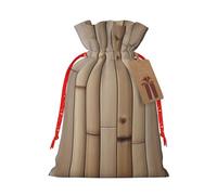 Gjgdbxdw Sacs cadeaux de Noël avec impression texturée en carton, sac cadeau avec cordon de serrage pour ranger des bonbons et des collations pour les festivals, taille M