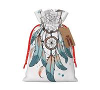 Gjgdbxdw Sacs cadeaux de Noël avec imprimé attrape-rêves, sac cadeau avec cordon de serrage pour ranger des bonbons et des collations pour les festivals Petit format
