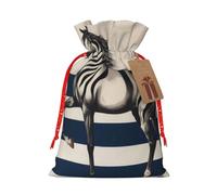 Gjgdbxdw Sacs cadeaux de Noël avec imprimé cheval à rayures, sac cadeau avec cordon de serrage pour ranger des bonbons et des collations pour les festivals Petit format