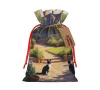 Gjgdbxdw Sacs cadeaux de Noël avec imprimé Dod in the garden - Sac cadeau avec cordon de serrage pour ranger des bonbons et des collations pour les festivals - Petit format