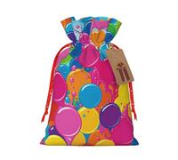 Gjgdbxdw Sacs cadeaux de Noël avec imprimé éclaboussures colorées, sac cadeau avec cordon de serrage pour ranger des bonbons et des collations pour les festivals Petit format