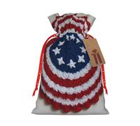 Gjgdbxdw Sacs cadeaux de Noël avec imprimé patriotique du 4 juillet drapeau américain, sac cadeau avec cordon de serrage pour ranger des bonbons et des collations pour les festivals, taille M