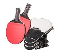 GJGHKLHL Batte de Ping-Pong for l'entraînement Sportif, Caoutchouc approuvé ITTF, Raquette Tennis Table en Carbone, Niveau Performance, Paquet 2/poignée Longue(2 Pack,Short Handle)