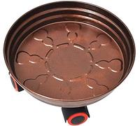 GJGHKLHL Caddy de Palette Plantes, Support Plante en métal avec Roues, Pot Fleur Caddie Roulant Rond, Plateau Chariot jardinière d'arbre d'intérieur extérieur(Brown,37cm)