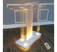 GJGHKLHL Chaire d'église personnalisée Transparente, pupitre Portable sur Support Roulant 46” H for église, Bureau d'accueil, Entreprise, Mariage