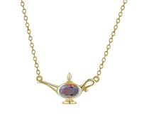 GJGHKLHL Collier avec pierre de naissance en argent sterling S925 personnalisé théière cristal infini délicat tour cou tendance collier chaîne cadeau bijoux for ses filles couples