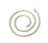 GJGHKLHL collier, Collier de tennis jaune 3 mm for femme plaqué or 18 carats avec diamants laboratoire ronds et chaîne CZ for, bijoux fête, bal(16)