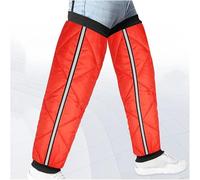 GJGHKLHL Froid et chaud for hommes et femmes Doublure en peluche coupe-vent for genoux Bandes réfléchissantes de nuit Bande élastique élargie Protège-tibias épais imperméables(Black,7.375)