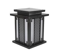 GJGHKLHL lampadaires, Mode Outdo Po Ligh Bla C Sol Power Stainle Ste Pill Lig Squa L Courtya Colu Outsi Decorati Lampe(15.7in*18.1in)