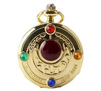 GJGHKLHL Montre d'extérieur, Montre de Poche à Quartz avec Strass, Lune, étoile, Collier, Pendentif, chaîne, Cadeau