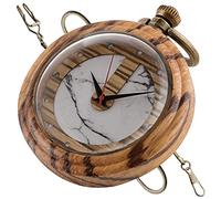 GJGHKLHL Montre d'extérieur, Montres de Poche Antiques en Bois Bambou Faites à la Main, Vintage, avec chaîne, Pendentif et boîte Cadeau for Hommes(Bronze)
