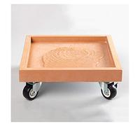 GJGHKLHL Plateau de Pot Fleurs Roulant avec roulettes, Soucoupe Ronde 20/30/40 cm sur, Support Palette Plantes à en Plastique, Base jardinière for intérieur et extérieur(Orange Square,30cm)