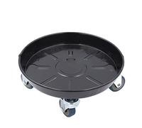 GJGHKLHL Support de châssis Pot Fleur Caddie Plante, Plateau Rond en Fer épais, d'eau Domestique, Support avec Roues, Soucoupe jardinière(Black,40cm)