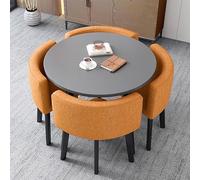 GJGHKLHL Table de conférence Peu encombrante, Table Salle à Manger, Bureau, réunion, réception, négociation, 1, 4 chaises for Appartement Familial(I)