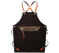 GJGHKLHL Tablier à outils tabliers for hommes, unisexe dieu kvalitet tablier de travail en toile charpentier avec poche for atelier cuisine jardin(Black)